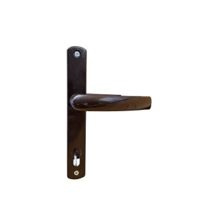Maner usa, aluminiu, cu arc, latime sild 35mm, interax 92mm, maro, nuc, reversibil, tija si suruburi incluse, Glasspandoor - Img 4