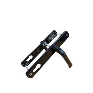 Maner usa, aluminiu, cu arc, latime sild 35mm, interax 92mm, negru, reversibil, tija si suruburi incluse, Glasspandoor - Img 2