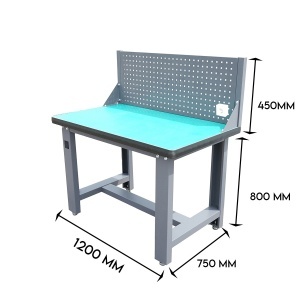 Masa, banc de lucru atelier cu priza 220V si panou perforat 1200x750x800+450mm, Cod: DISSY61 - Img 1