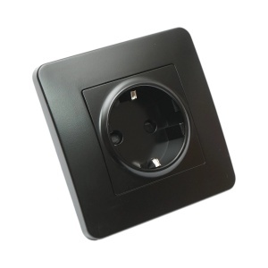 Priza schuko neagra incastrata 220V, 16A, PC 80x80mm, DISRP67 - Img 4