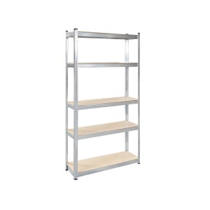 Raft metalic cu 5 polite MDF, 180x100x40cm, 175Kg/polita, montaj fara suruburi, galvanizat, BRECKNER GERMANY, BK92948 - Img 2