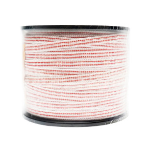 Rola banda rosu-alb 10mm insertie metalica 4x0.16mm SS, rezistenta 13 Ohm/m, 250m gard electric, Cod: 87TH657, Brand: THOR - Img 4