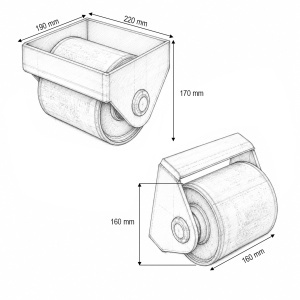 Rola rulare container basculabil 160x160mm, suport sudabil, otel brut, DISVF09 - Img 4