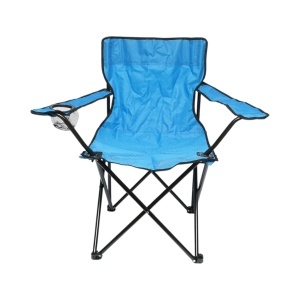 Scaun camping pliabil albastru cu suport pahar, husa transport, structura metalica 50x80x80cm, BK99241