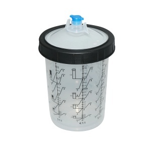 Set 50 pahare 800 ml mixare vopsea cu capac filtrant 125 microni pentru pistol de vopsit, BK76162 - Img 3