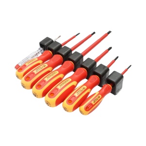 Set 7 surubelnite izolate 1000V pentru electricieni, drepte si in cruce cu varf magnetic Cr-V , Cod: DISPN42 , Brand: CROWNMAN - Img 4