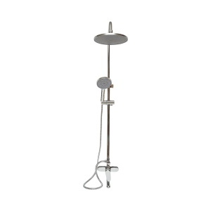 Set dus multifunctional de perete cu dus de mana, pipa cada, dus rotund, cartus ceramic, crom lucios, Cod: DISSY42 - Img 4
