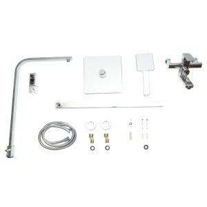 Set dus multifunctional de perete cu dus de mana, pipa cada, dus dreptunghiular, cartus ceramic, crom lucios, Cod: DISSY40 - Img 2