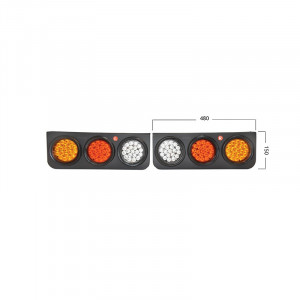 Set lampi spate camion cu LED 480x150 12/24V, Cod: BK69099, Brand: BRECKNER GERMANY - Img 4