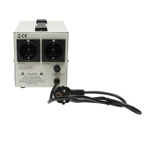 Stabilizator automat de tensiune monofazic cu releu 500VA/140-260V, 2 prize schuko 230V, afisaj LCD , Cod: BK79718, Marca: BRECKNER GERMANY, - Img 2