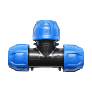 Teu egal compresiune, D25x25x25mm, PN16, pentru sisteme de irigatii, Cod: DISLV89, Poelsan