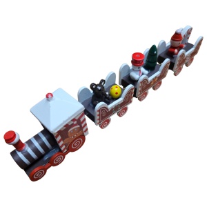 Trenulet de Crăciun din Lemn – 19 cm - Img 2