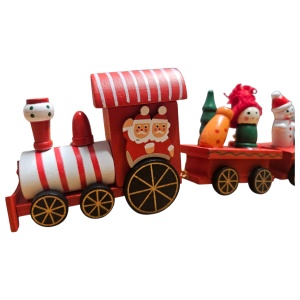 Trenulet de Crăciun din Lemn – 38 cm - Img 3