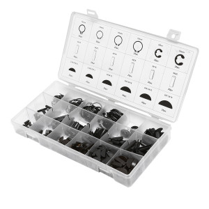 Trusa sigurante exterioare tip C, E, stifturi elastice si pene semicerc Woodruff 460 piese, Cod: BK92170, Echivalență: DISFH26, Breckner Germany - Img 1