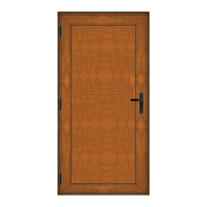 Usa Full Panel, PVC & termopan, 100x190cm, maro, stejar auriu, stanga, Klass, 6cm, 4 camere, panel maro, stejar auriu