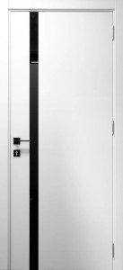 Usa interior, Milano Trend White BG CITY White Silk Matt, lemn & mdf, 80x200cm, alb mat, reversibila, KDoors