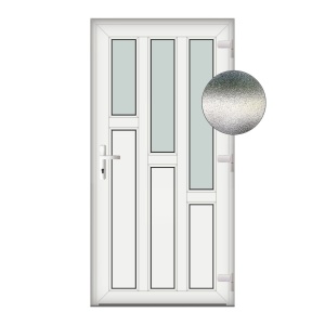 Usa Leiter, PVC & termopan, 100x180cm, alba, dreapta, Klass, 7cm, 6 camere, sticla mata nisip alb