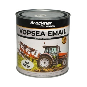 Vopsea email anticoroziva 3 in 1 alb polar 1K pe baza de solvent 1L, direct pe rugina, interior si exterior Breckner Germany, BK89060