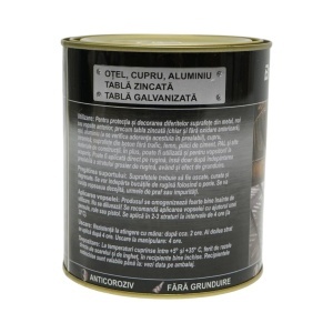 Vopsea email anticoroziva 3 in 1 pentru metal, direct pe rugina, pe baza de apa, cenusiu 750g Breckner Germany, BK00202 - Img 3