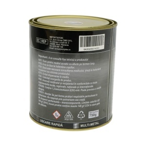 Vopsea email anticoroziva 3 in 1 pentru metal, direct pe rugina, pe baza de apa, gri antracit RAL 7016 750g Breckner Germany, BK00302 - Img 4