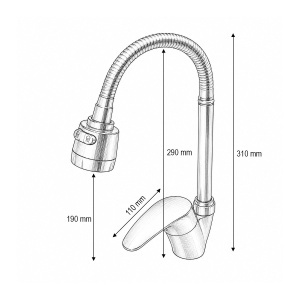 Baterie chiuveta bucatarie cu pipa flexibila, perlator 2 functii, crom lucios, aliaj zinc, furtunuri incluse, DISVM32 - Img 4