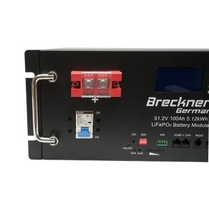 Baterie stocare cu litiu 5.12kWh LiFePO4 51.2V, 100Ah cu BMS, LCD display, protectie temperatura, conexiune in paralel IP54 Breckner Germany, BRECKNER GERMANY, BK88823 - Img 5