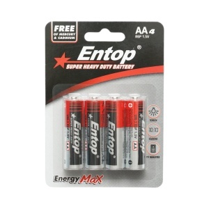 Baterie zinc-carbon AA 1.5V R6P UM-3 4 buc/set Super Heavy Duty EnergyMax Entop, DISVN41
