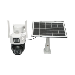 Camera supraveghere lentila duala 2x2MP, WIFI rotativa cu panou solar 7W, PTZ, 1080P, senzor miscare, night vision, aplicatie V380 Pro, DISMN51