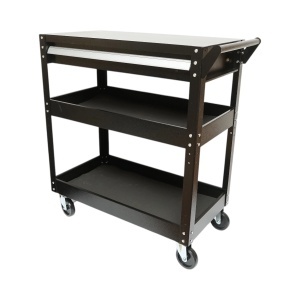 Carucior scule atelier metalic pe roti cu 3 rafturi si 1 sertar 775x410x895mm Breckner Germany, DISUX10