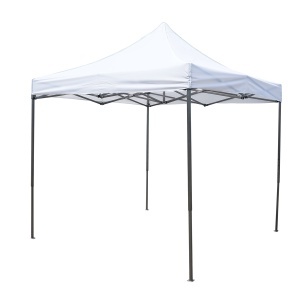 Cort pavilion pliabil 2.5x2.5m alb impermeabil, inaltime reglabila, cadru metalic Breckner Germany, BRECKNER GERMANY, BK76213