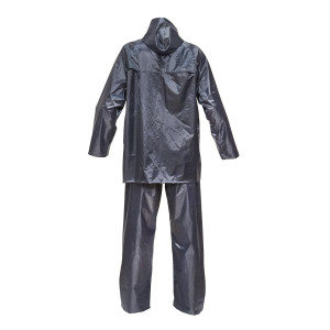 Costum impermeabil XXL cu gluga si pantaloni din poliester si PVC, navy blue,Cod: BK77416, Breckner Germany - Img 4