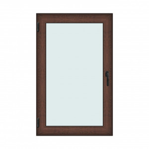 Fereastra 100x160cm, 1 canat, maro, nuc, stanga si rabatare, Klass, 7cm, 6 camere, 2 garnituri