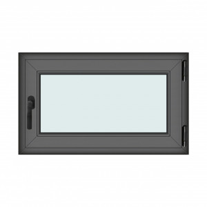 Fereastra 100x60cm, 1 canat, antracit, dreapta si rabatare, Klass, 7cm, 6 camere, 2 garnituri