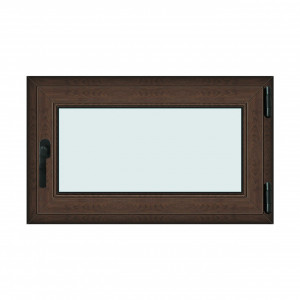 Fereastra 100x60cm, 1 canat, wenge (tabac), dreapta si rabatare, Klass, 7cm, 6 camere, 2 garnituri - Img 1