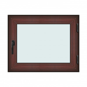 Fereastra 100x80cm, 1 canat, mahon, dreapta si rabatare, Klass, 7cm, 6 camere, 2 garnituri