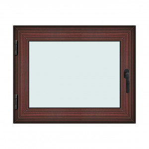 Fereastra 100x80cm, 1 canat, mahon, stanga si rabatare, Klass, 7cm, 6 camere, 2 garnituri