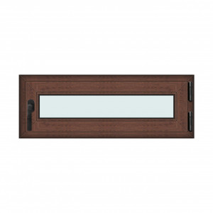 Fereastra 110x40cm, 1 canat, maro, nuc, dreapta si rabatare, Klass, 7cm, 6 camere, 2 garnituri
