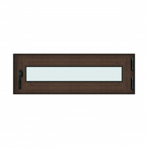 Fereastra 120x40cm, 1 canat, wenge (tabac), dreapta si rabatare, Klass, 7cm, 6 camere, 2 garnituri - Img 1
