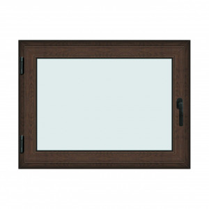 Fereastra 120x90cm, 1 canat, wenge (tabac), stanga si rabatare, Klass, 7cm, 6 camere, 2 garnituri - Img 1