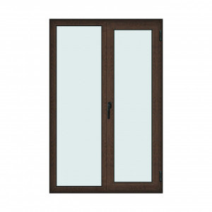Fereastra 130x200cm, 2 canate, wenge (tabac), dreapta si rabatare, Klass, 7cm, 6 camere, 2 garnituri - Img 1