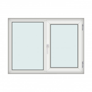 Fereastra 150x110cm, 2 canate, alb, dreapta si rabatare, Klass, 7cm, 6 camere, 2 garnituri - Img 1