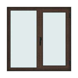 Fereastra 150x150cm, 2 canate, wenge (tabac), dreapta si rabatare, Klass, 7cm, 6 camere, 2 garnituri - Img 1
