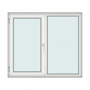 Fereastra 160x140cm, 2 canate, alb, stanga si rabatare, Klass, 7cm, 6 camere, 2 garnituri