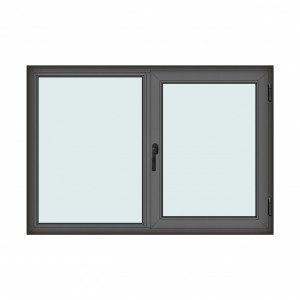 Fereastra 175x120cm, 2 canate, antracit, dreapta si rabatare, Klass, 7cm, 6 camere, 2 garnituri - Img 1