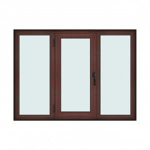 Fereastra 175x130cm, 3 canate, mahon, stanga si rabatare, Klass, 7cm, 6 camere, 2 garnituri - Img 1