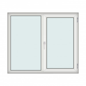 Fereastra 175x150cm, 2 canate, alb, dreapta si rabatare, Klass, 7cm, 6 camere, 2 garnituri
