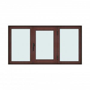 Fereastra 190x100cm, 3 canate, mahon, dreapta si rabatare, Klass, 7cm, 6 camere, 2 garnituri