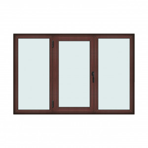 Fereastra 210x140cm, 3 canate, mahon, stanga si rabatare, Klass, 7cm, 6 camere, 2 garnituri - Img 1