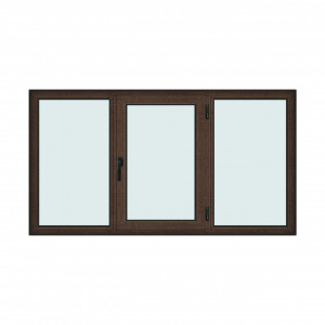 Fereastra 220x120cm, 3 canate, wenge (tabac), dreapta si rabatare, Klass, 7cm, 6 camere, 2 garnituri