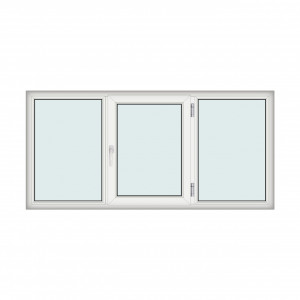 Fereastra 230x110cm, 3 canate, alb, dreapta si rabatare, Klass, 7cm, 6 camere, 2 garnituri